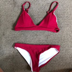 Burgundy bikini